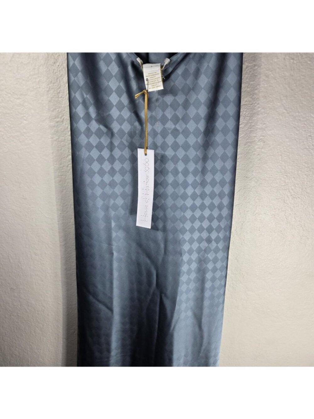 House of Harlow 1960 Blue Halter Neck Small Maxi Dress Harlequin Checker Pattern - Picture 9 of 10
